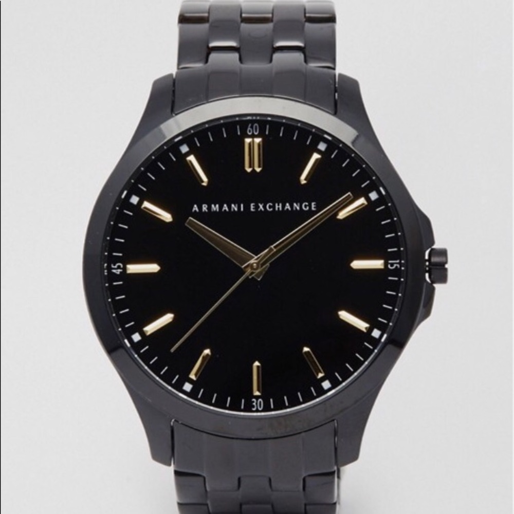 ARMANI EXCHANGE BLACK STAINLESS STEEL WATCH